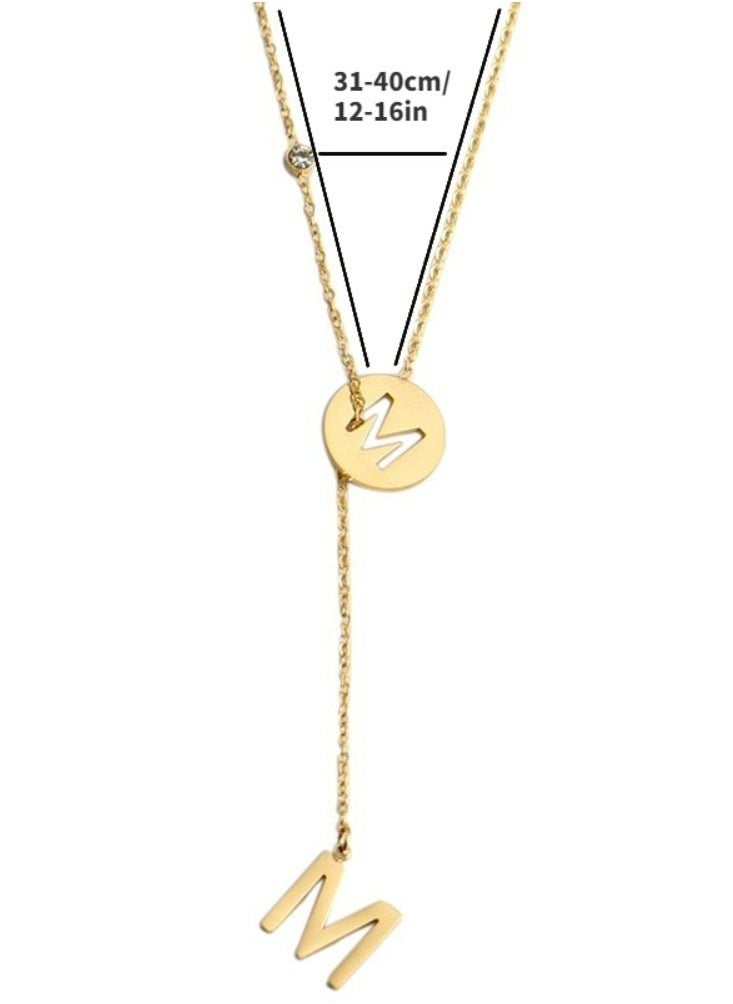 Generic - Gold Stainless Steel 18K Gold-Plated English Letters Simple And Exquisite Designer Style Collarbone Necklace Does Not Fade - Image 1