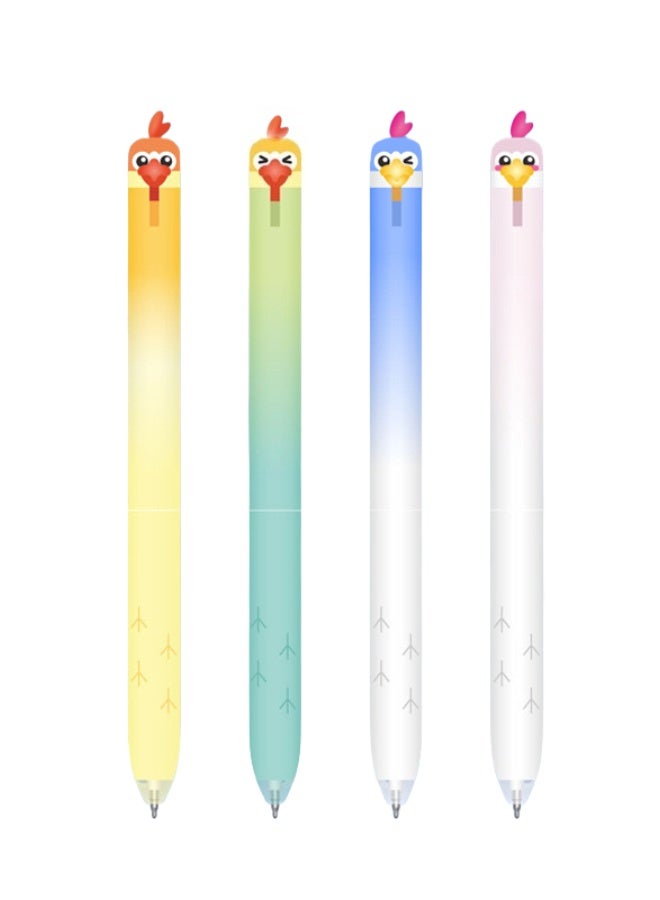DoMii Cute Parrot Push-to-Push Black Gel Pens (4-Pack) - Image 1