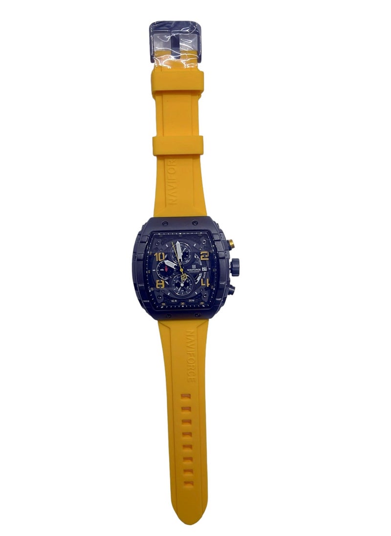 NAVIFORCE - New NAVIFORCE 8060 Men Watch Sport Wristwatch, Silicone Strap Quartz Clock - Image 1