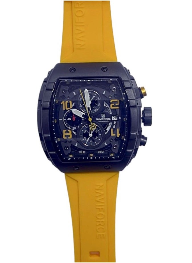 NAVIFORCE - New NAVIFORCE 8060 Men Watch Sport Wristwatch, Silicone Strap Quartz Clock - Image 1
