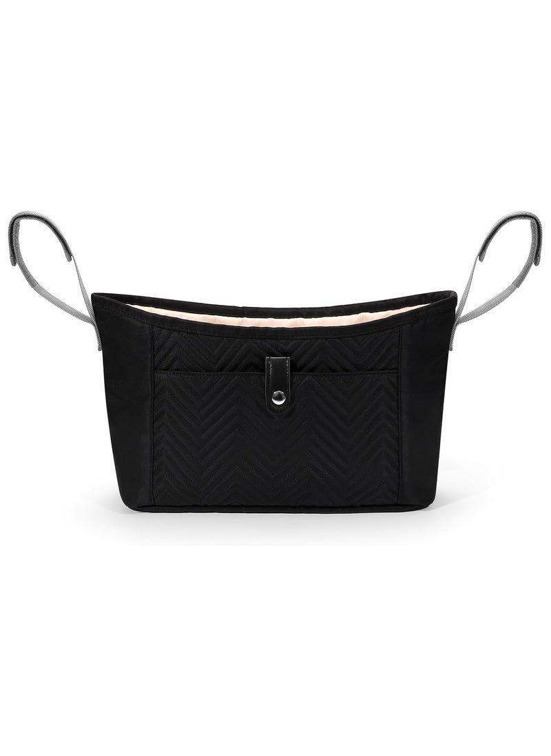 NNEWVANTE Universal Stroller Organizer, Stroller Bag Stroller Caddy Organizer, Stroller Accessories Fits for Uppababy, Baby Jogger, Nuna, Doona, Britax Strollers, Black  - Image 2