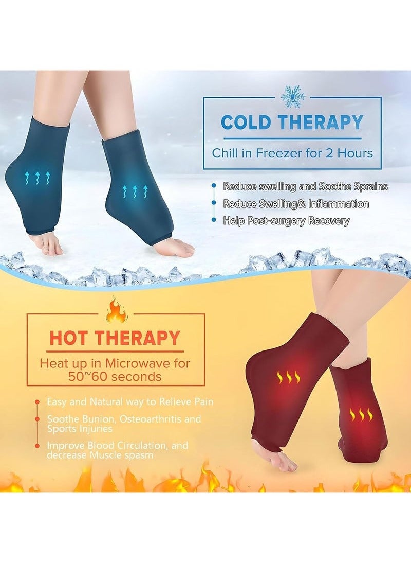 ATRJSZ Reusable Foot Ankle Ice Pack Wrap for Injuries, Flexible Gel Cold Pack for Ankle Pain Relief Hot Cold Therapy Ankle Cold Wrap for Sprains,Achilles,Tendonitis and Swelling Plantar Fasciitis,Sprained(L) - Image 3