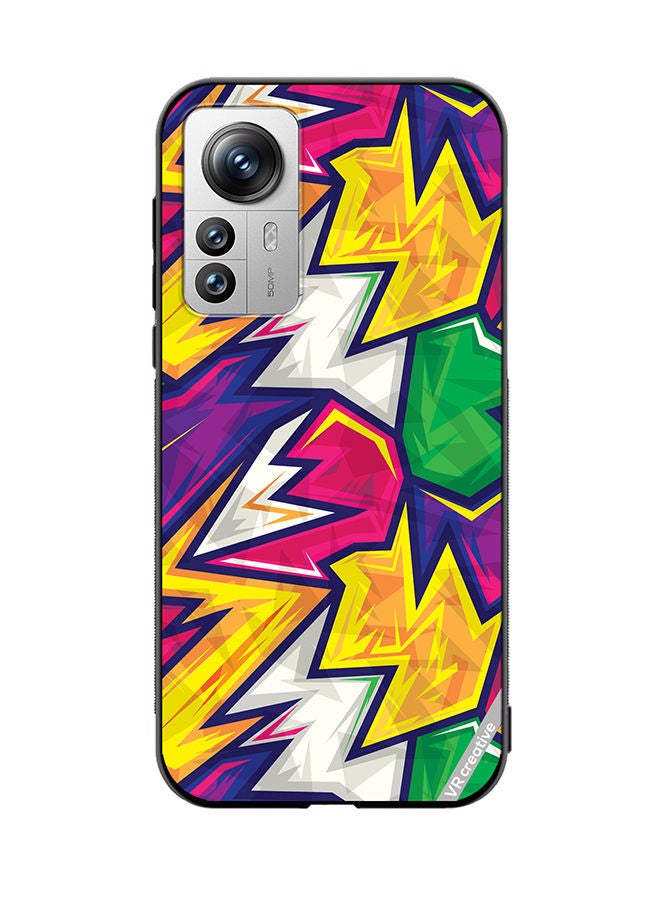 VR CREATIVE Protective Case Cover For Xiaomi 12X Colorful Abstract Geometric Design Multicolour - Image 1