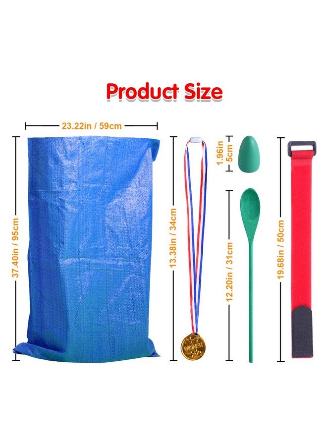 Abnaok 20PCS Outdoor Games Potato Sack Race Bag, 3-Legged Race Bands, with Egg and Spoon Race Lawn Games for Outside Backyard Field Day Birthday Party Games for Kids and Adults. - Image 5