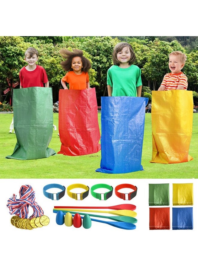 Abnaok 20PCS Outdoor Games Potato Sack Race Bag, 3-Legged Race Bands, with Egg and Spoon Race Lawn Games for Outside Backyard Field Day Birthday Party Games for Kids and Adults. - Image 1