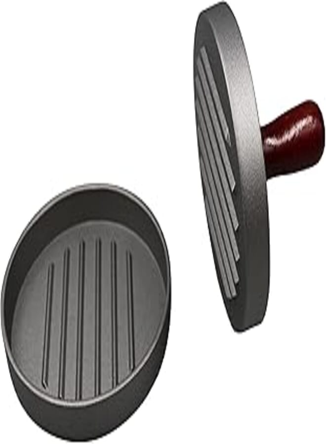 Chef Select Hamburger Patty Meat Press, Heavy Duty Burger Mold, Wooden Handle, Forms and Shapes The Perfect Patty Every Time