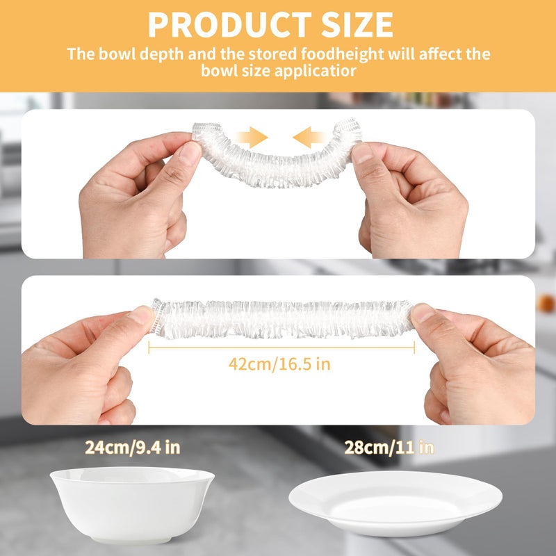 RXRRXR 200 Bowl Covers Shower Caps for Sourdough Bread Proofing Large Elastic Reusable Plastic Wrap for Food Storage Baking Rising Meal-Prep Fermentation BPA-Free Keep Food Fresh - Image 2