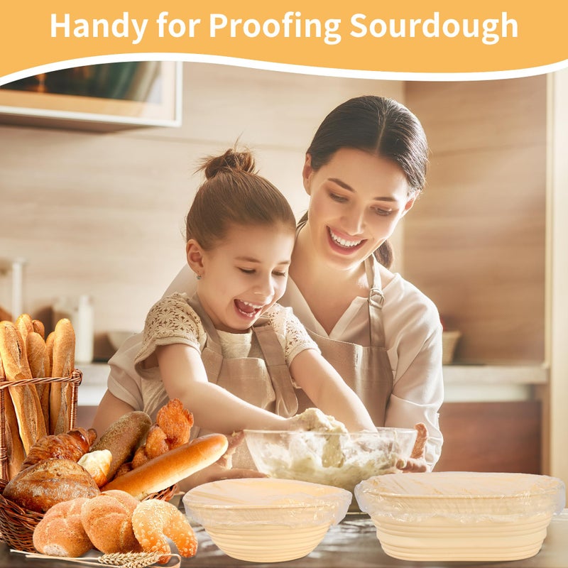 RXRRXR 200 Bowl Covers Shower Caps for Sourdough Bread Proofing Large Elastic Reusable Plastic Wrap for Food Storage Baking Rising Meal-Prep Fermentation BPA-Free Keep Food Fresh - Image 3