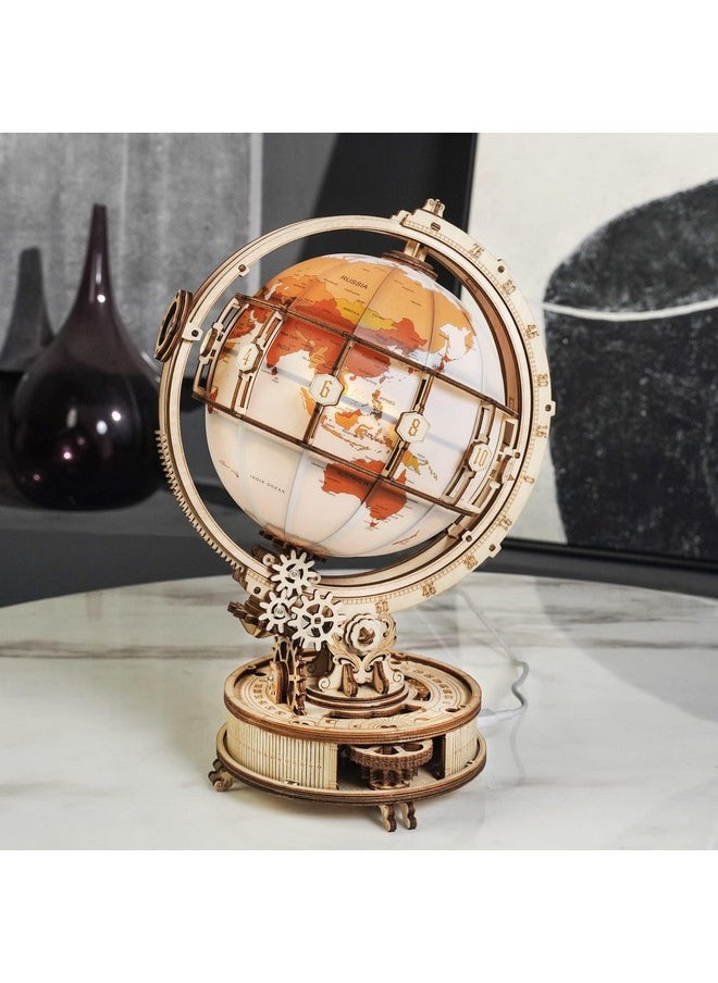 ROKR - ROKR 3D Wooden Puzzles for Adults Illuminated Globe with Stand 180pcs 3D Puzzles Built-in LED Model Kit Hobby Gifts for Adults/Teens Home Decor - Image 1