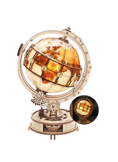 ROKR ROKR 3D Wooden Puzzles for Adults Illuminated Globe with Stand 180pcs 3D Puzzles Built-in LED Model Kit Hobby Gifts for Adults/Teens Home Decor  - Image 1