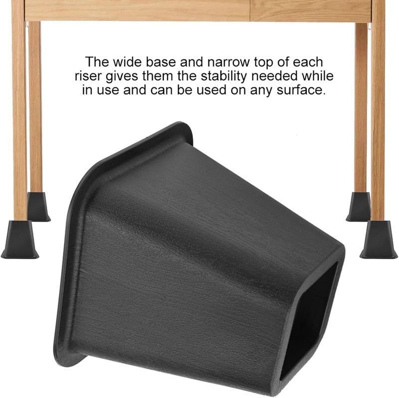 Garosa 4Pcs Black Furniture Raisers Sofa Foot Pad Heightening Pad Elephant Feet Design Risers with Intergrated Top Recess for Lifting Beds Sofas Desks and Chairs - Image 4
