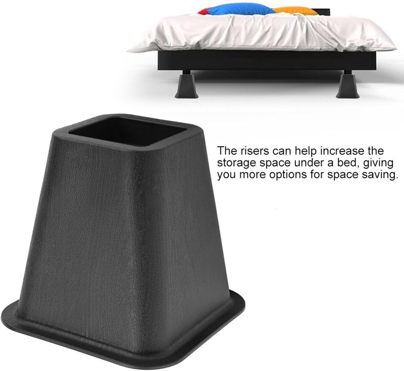 Garosa 4Pcs Black Furniture Raisers Sofa Foot Pad Heightening Pad Elephant Feet Design Risers with Intergrated Top Recess for Lifting Beds Sofas Desks and Chairs - Image 3