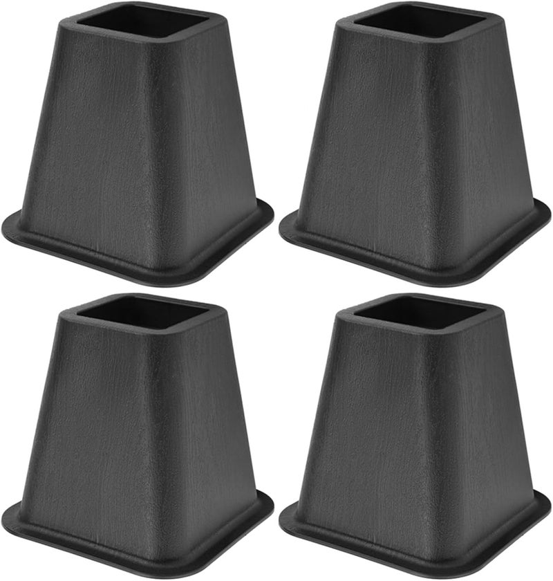 Garosa 4Pcs Black Furniture Raisers Sofa Foot Pad Heightening Pad Elephant Feet Design Risers with Intergrated Top Recess for Lifting Beds Sofas Desks and Chairs - Image 1