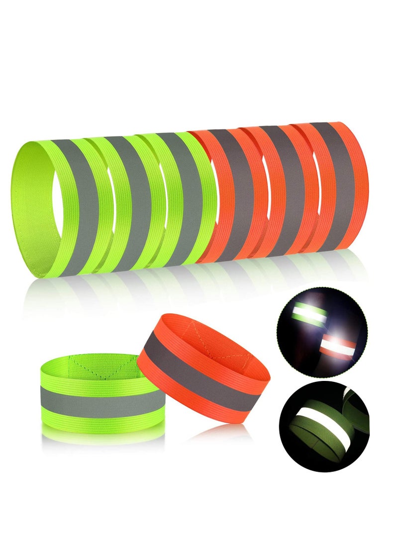SUNSAR 8 Pieces High Visibility Reflector Bands Reflective Straps Tape Bracelets Reflective Running Gear for Women Men Running Bike,Walking, Jogging, Safety Gear  - Image 1