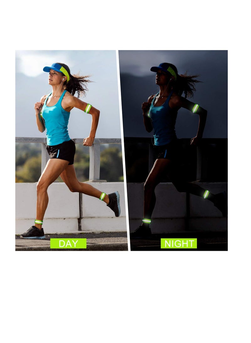 SUNSAR 8 Pieces High Visibility Reflector Bands Reflective Straps Tape Bracelets Reflective Running Gear for Women Men Running Bike,Walking, Jogging, Safety Gear  - Image 4