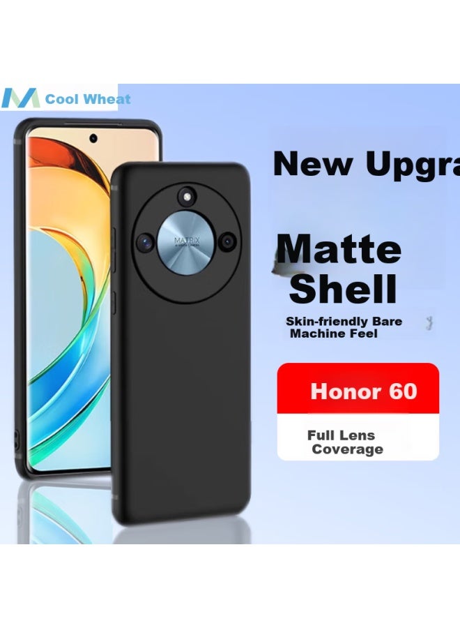 Maikuqi Compatible With Honor X60 Phone Case, Full Coverage Frosted Soft Shell Anti-drop Protective Cover - Matte Black - Image 1