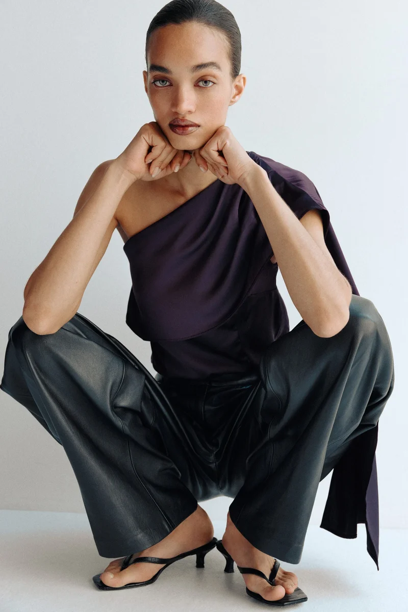 H&M Scarf-detail satin top