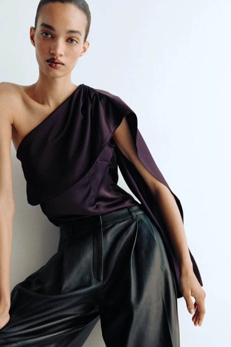 H&M Scarf-detail satin top