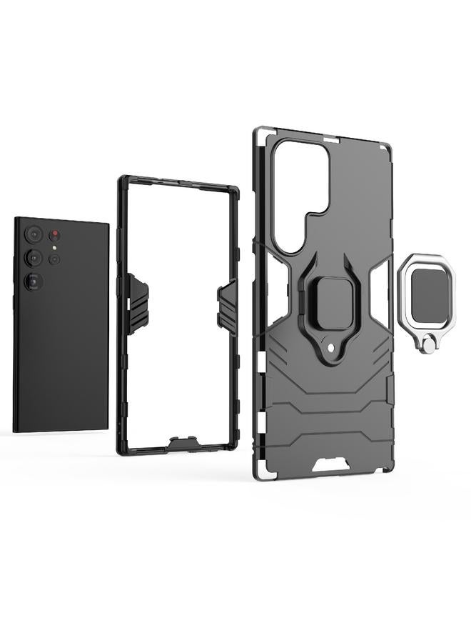 اس-توب جراب لهاتف Samsung Galaxy S23 Ultra 5G مزود بحلقة مغناطيسية من البولي كربونات + جراب هاتف TPU - Image 5