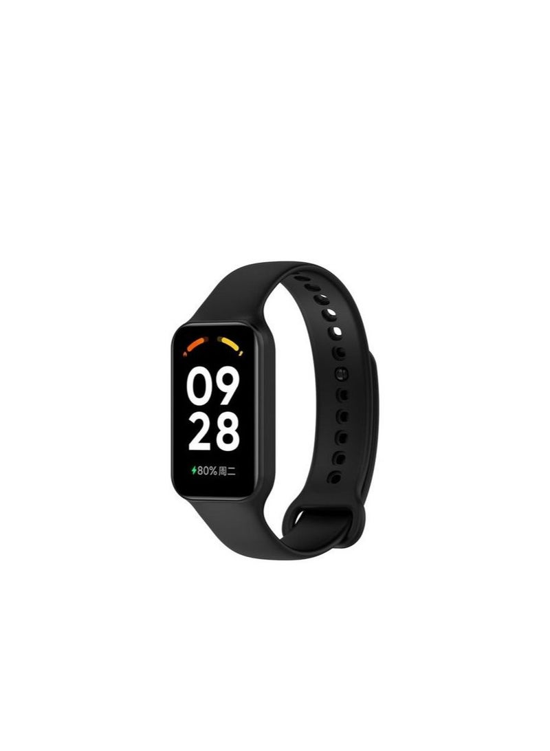 سوار بديل من السيليكون متوافق مع Xiaomi Smart Band 8 Active (أسود) - Image 2