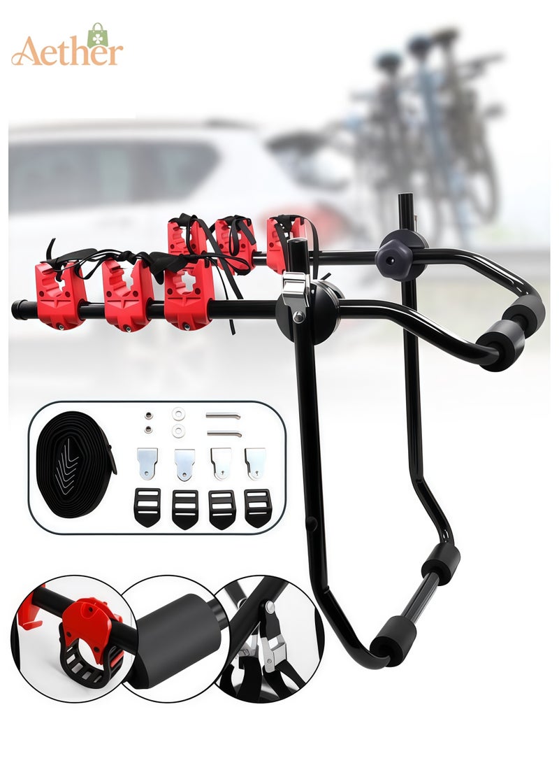 أثير حامل دراجة للسيارة، قابل للطي 3 حامل دراجة هوائية حامل حامل حامل حامل لمعظم سيارات السيدان/الهاتشباك/الشاحنات الصغيرة SUV، حامل حامل خلفي للسيارة ودورة الدراجة - Image 1