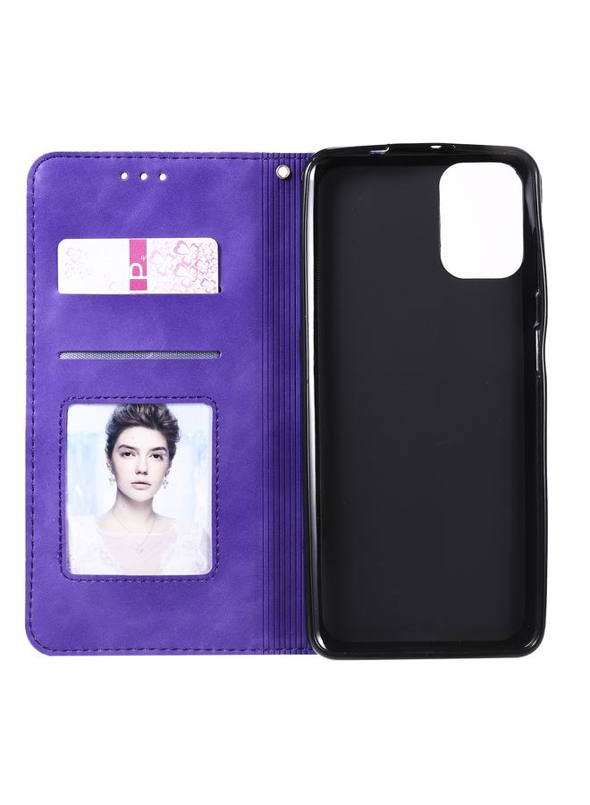 اس-توب جراب لهاتف Motorola Moto G9 Plus بنقش زهور محظوظة، جراب جلدي مغناطيسي أفقي قابل للطي مع حامل وفتحات للبطاقات - Image 4