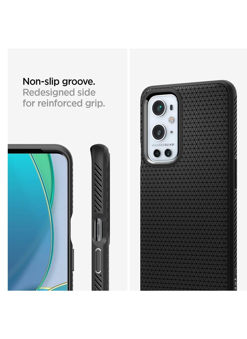 Spigen - Spigen Liquid Air Armor Case Designed for OnePlus 9 Pro 5G (2021) - Matte Black - Image 1
