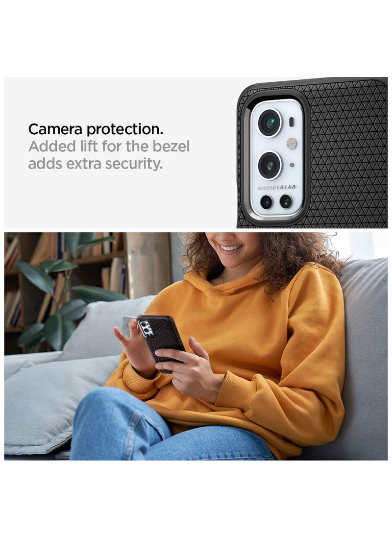 Spigen - Spigen Liquid Air Armor Case Designed for OnePlus 9 Pro 5G (2021) - Matte Black - Image 1