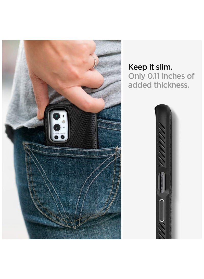 Spigen - Spigen Liquid Air Armor Case Designed for OnePlus 9 Pro 5G (2021) - Matte Black - Image 1