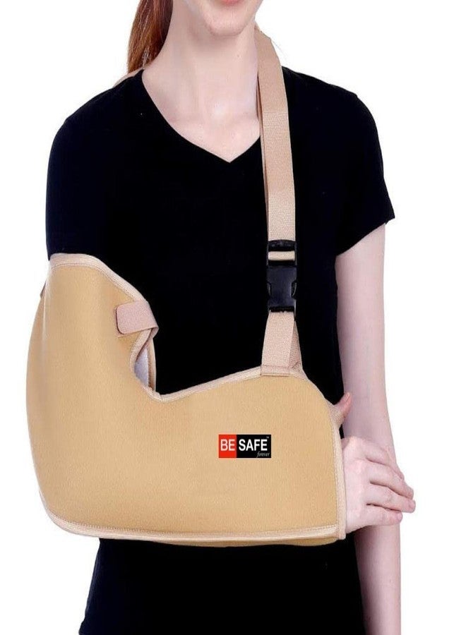 BESAFE Forever Arm Supporter Arm Sling Pouch Belt, Arm Immobilizer Brace for Fracture, BE-AS-03, Large, Beige - Image 1
