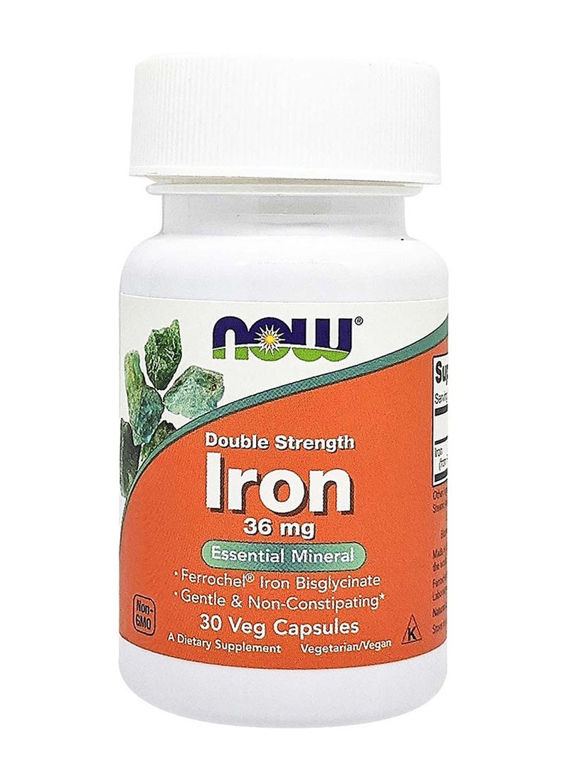 Now Foods Ferrochel Double Strength Iron 36 Mg Veg Capsules 30'S