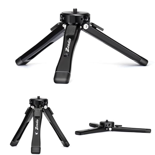 Zeadio Metal Camera Mini Tripod, Adjustable Heights Desktop Vlog Tripod Stand, Fits for Smooth 4, Osmo Mobile, Ronin-S, Vimble 2, Gimbal Handle Grip Stabilizer and All Cameras - Image 1