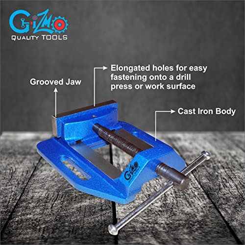 GIZMO Cast Iron Fixed Base Drill Vice, 2.5" (63mm) Professional Heavy Duty Germany Base Bench Press Drill Vise For Drilling, Tapping & Reaming, Universal DIY Clamp Tool - Image 2