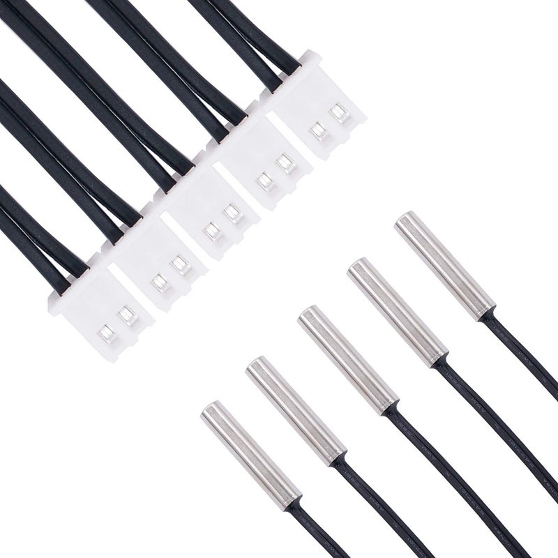 TWTADE 2 Pcs 3M 10K B3950 Thermistor Temperature Sensor,able to Support -25 to 125 Degree Celsius,Sensitive NTC Temperature Sensor Probeprobes has 5 * 25mm Stainless Steel housing NTC-3M-2P - Image 4