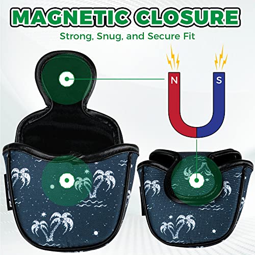 VIXYN Mallet Putter Cover - Cool Mallet Putter Headcover - Magnetic Fleeced Lined Head Covers to Protect Your Golf Clubs (Flamin (Palm Springs) - Image 4
