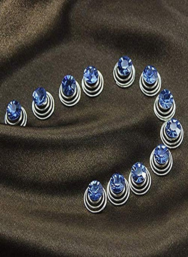 canjoyn 24 Pcs Bridal Gem Spin Hair Pins Swirl Hair Twists Coils Wedding Spiral Twist Hairpins Shiny Rhinestone Crystal Twisters Metal Spiral Updo Prom (Blue) - Image 2
