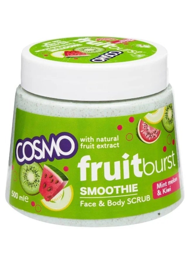 Face and Body Scrub with Mint, Watermelon & Kiwi - 500ml