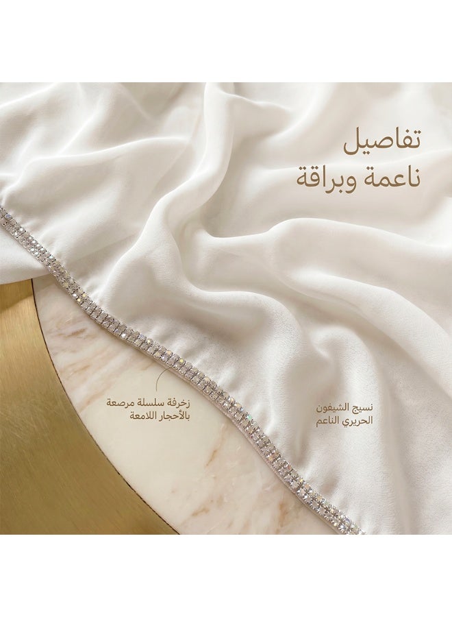 Women’s long chiffon scarf with a chain-link border and sparkling diamonds - Image 4