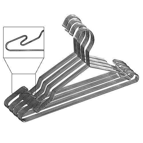 MLMD Lux Heavy Duty Metal Hangers with Unique Hook Design Durable & Sturdy Coat Hangers 4mm Thick Withstands 25lbs Weight Smooth Finish Compact Shirt Hangers - 40 Pack Chrome - Image 1