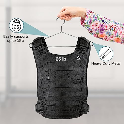 MLMD Lux Heavy Duty Metal Hangers with Unique Hook Design Durable & Sturdy Coat Hangers 4mm Thick Withstands 25lbs Weight Smooth Finish Compact Shirt Hangers - 40 Pack Chrome - Image 2