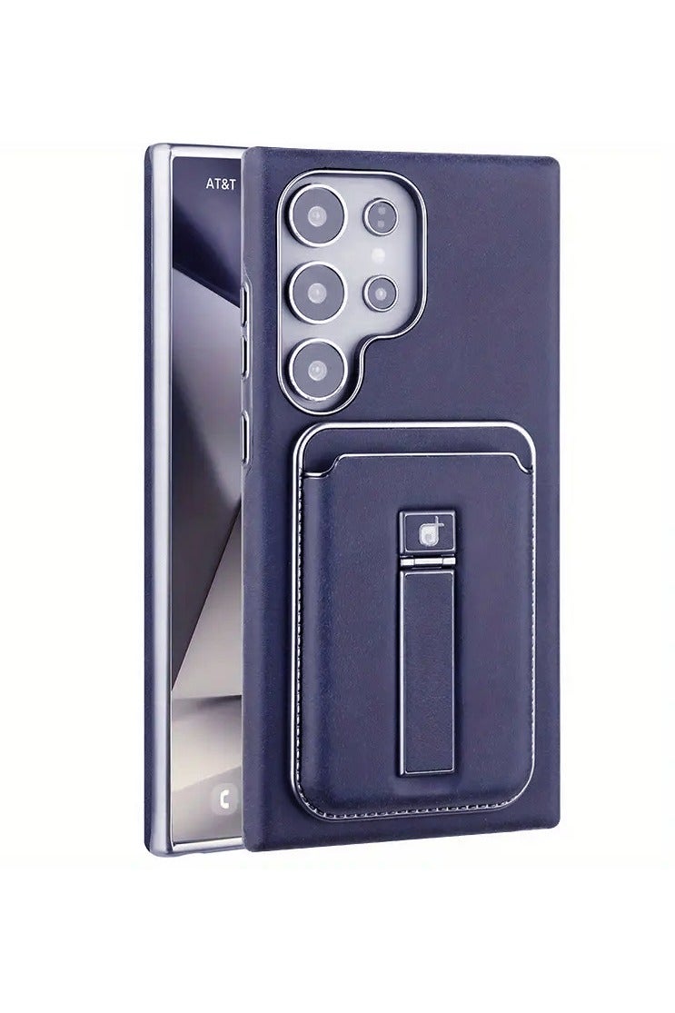 بلو فاير حافظة فاخرة مغناطيسية من الجلد الصناعي لهاتف سامسونج جالاكسي S25 ألترا - تصميم عمل كلاسيكي بفتحة بطاقة وحامل عرض | غطاء حماية شامل للرجال والنساء - Image 1
