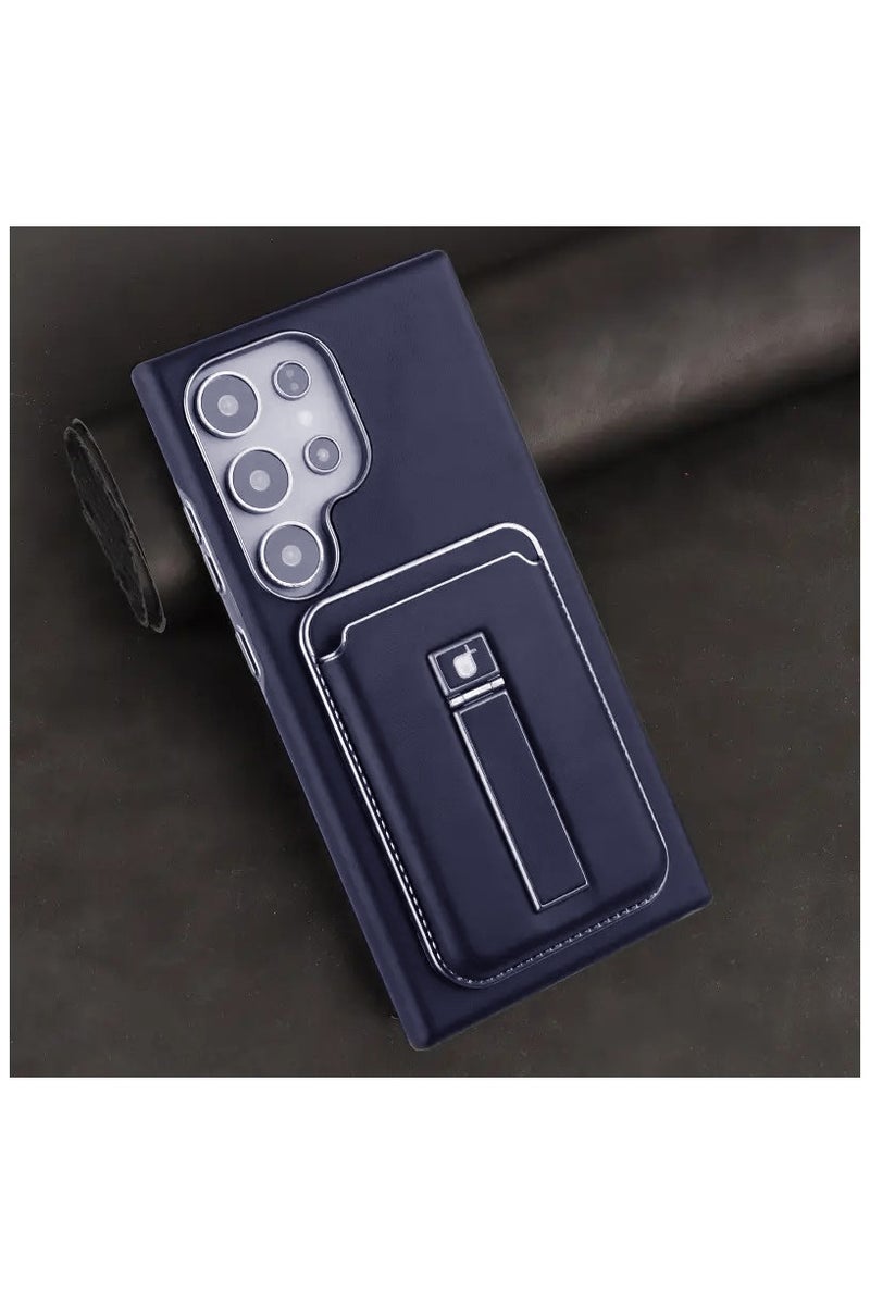بلو فاير حافظة فاخرة مغناطيسية من الجلد الصناعي لهاتف سامسونج جالاكسي S25 ألترا - تصميم عمل كلاسيكي بفتحة بطاقة وحامل عرض | غطاء حماية شامل للرجال والنساء - Image 2
