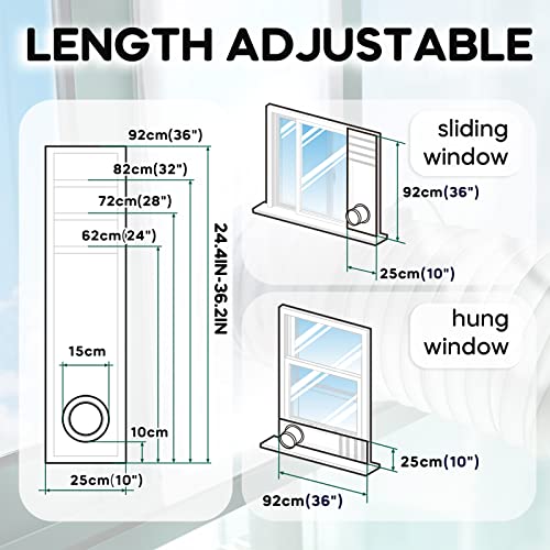 Loviga Window Seal for Portable Air Conditioner, 100% Sealing Effect AC Window Seal Vent Kit for Portable Air Conditioner Tumbler Dryer, 10x24~36 Inch Length Adjustable Waterproof - Image 5