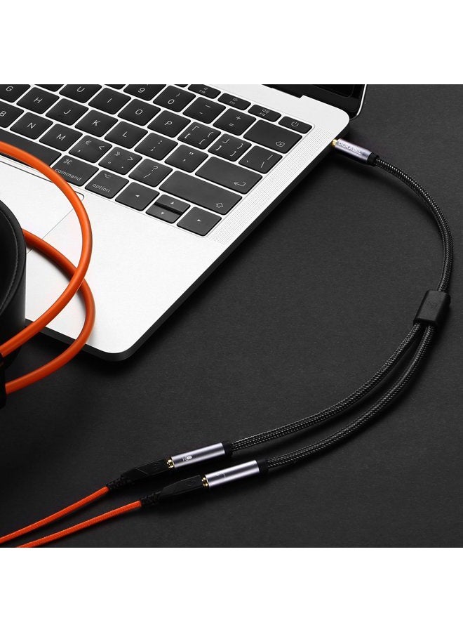 DUKABEL محول سماعات ديوكابل، محول مقبس 3.5 مم لسماعة الرأس والميكروفون المنفصل، كابل محول صوتي 3.5 مم لسماعة ألعاب PS4، كمبيوتر شخصي، إكس بوكس ون، لابتوب -<11 بوصة/30 سم> - Image 3