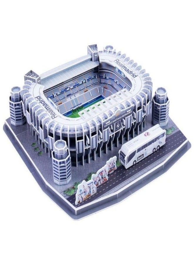 ISFIBA Classic Football Stadium Puzzle,3D Puzzle Soccer Club Venues,3D Paper Model Building Puzzle Kit, Soccer Stadium Souvenir Gift,Handmade Puzzle Ornaments，Cardboard Model (Santiago Bernabeu) - Image 1