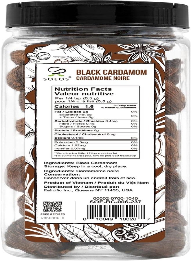 Soeos Black Cardamom Pods, 6 Ounces, NON GMO Verified, Kosher, Smoky Flavor, Freshly Dried Cardamom Seeds, Perfect for Asian and India Cooking Spice - Image 2