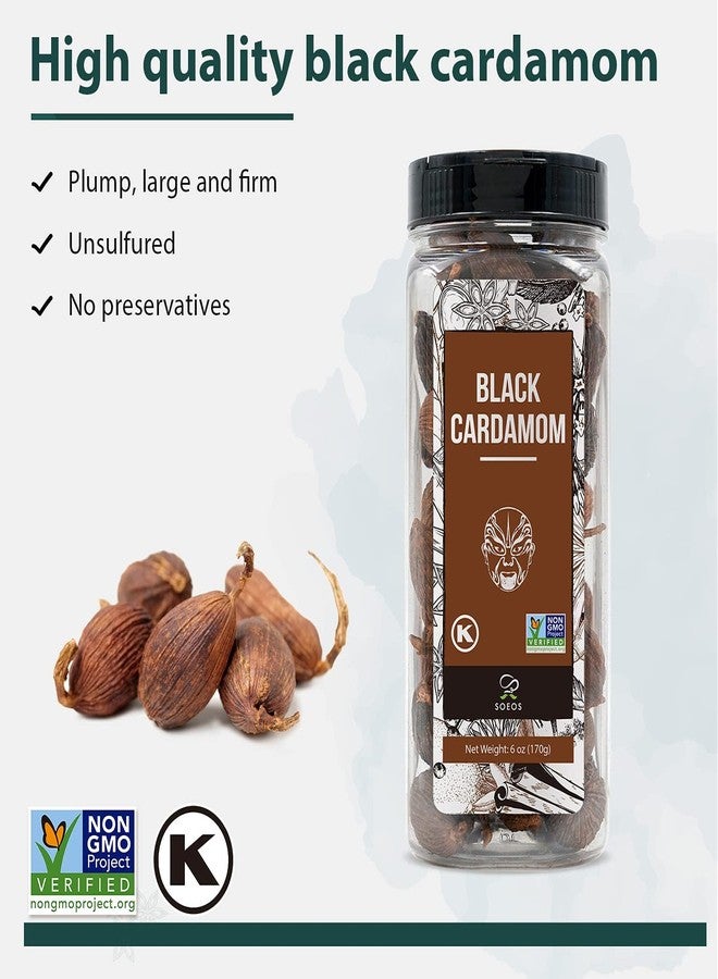 Soeos Black Cardamom Pods, 6 Ounces, NON GMO Verified, Kosher, Smoky Flavor, Freshly Dried Cardamom Seeds, Perfect for Asian and India Cooking Spice - Image 3