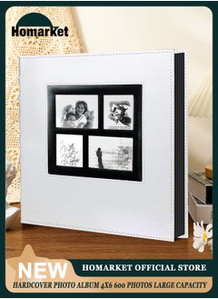 HomarKet Photo Albums for 4x6 Photos Holds 600 Black Pages Large PU Leather Cover Horizontal and Vertical Photos Large Capacity Travel Record Family Album Baby Photo Picture Album  - Image 1