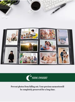 HomarKet Photo Albums for 4x6 Photos Holds 600 Black Pages Large PU Leather Cover Horizontal and Vertical Photos Large Capacity Travel Record Family Album Baby Photo Picture Album  - Image 2