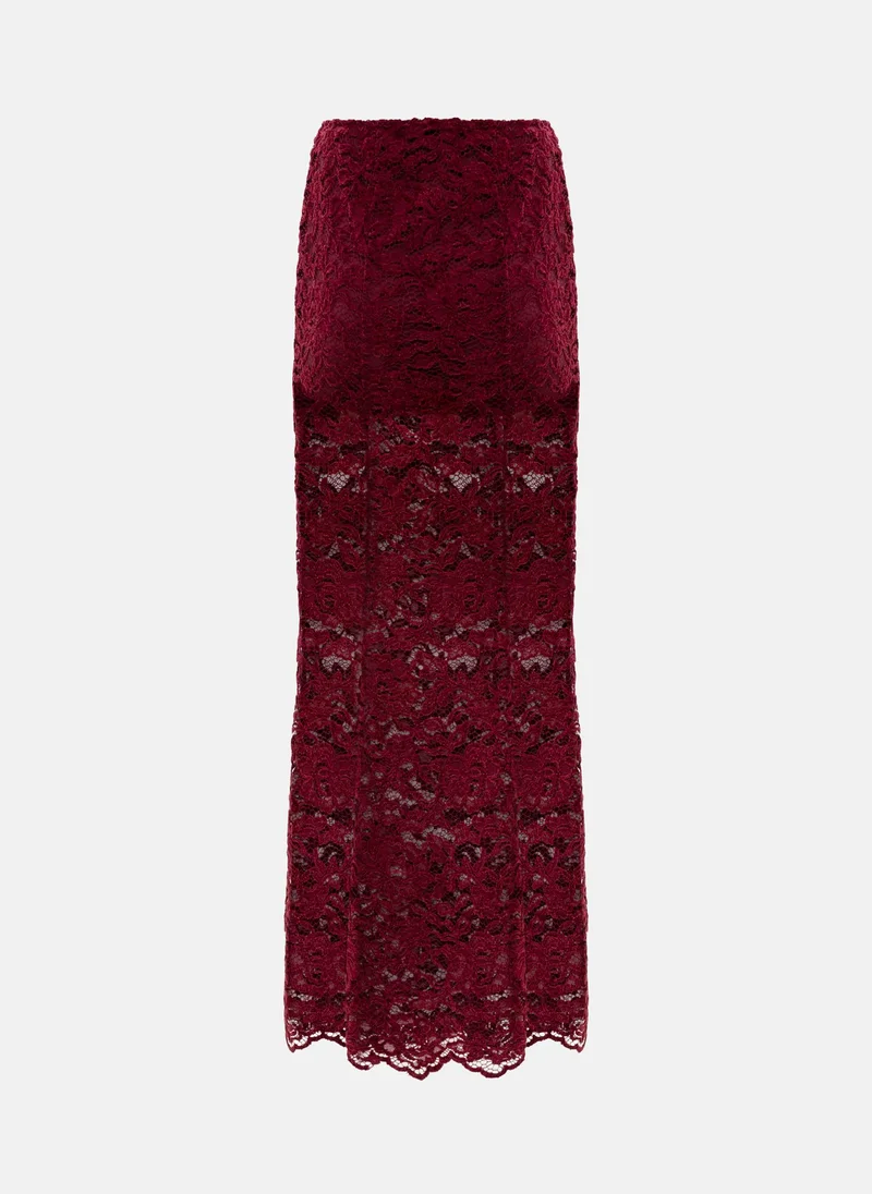 Lichi  Midi guipure skirt with monochrome shorts for Women | Best Price UAE